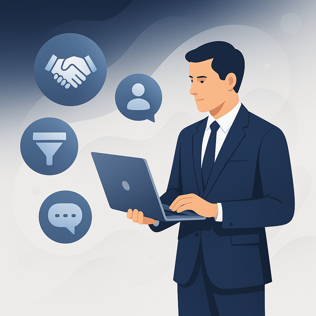 Cloud-Based CRM Dashboard showing customer relationship data