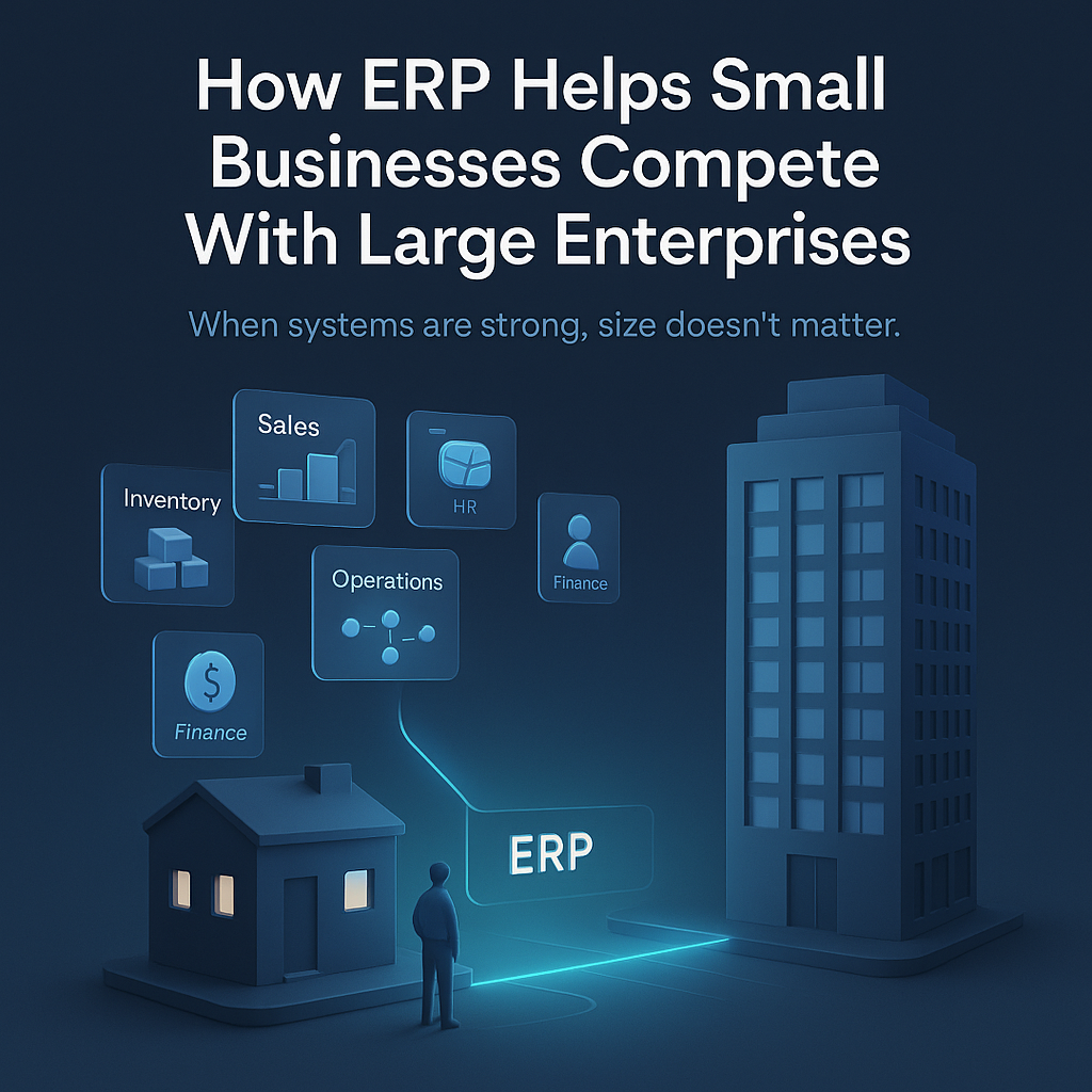 Learn how ERP empowers small businesses to match enterprise-level efficiency in 2026. Discover real-time visibility, automation, cost savings, and competitive advantages