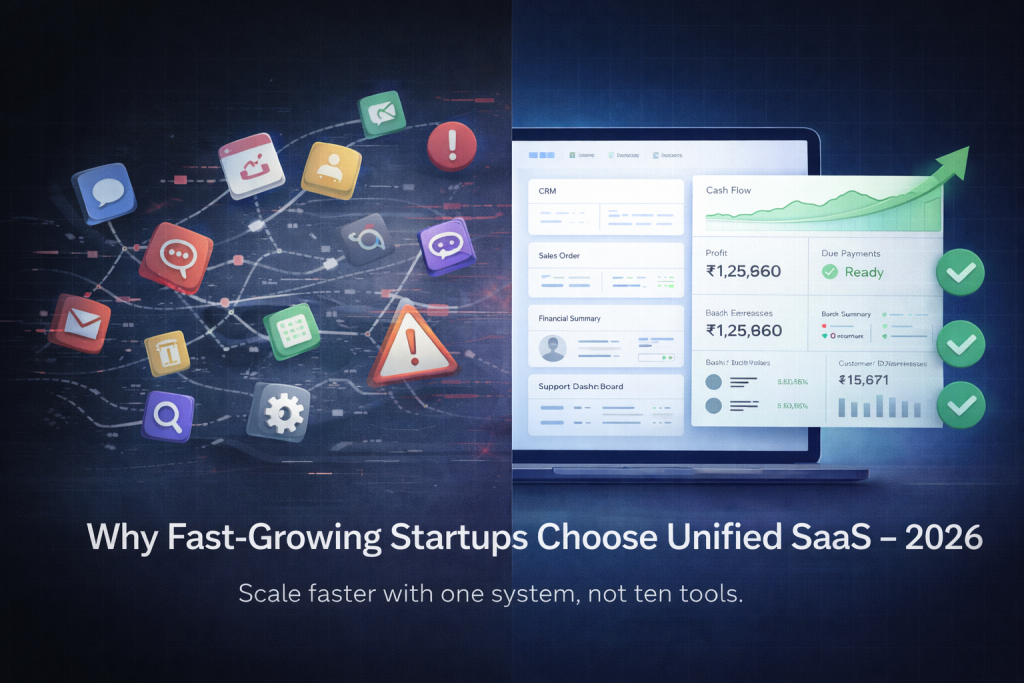 Learn why fast-growing startups in 2026 prefer unified SaaS platforms over multiple tools. Discover the benefits, automation power, and scaling advantages.
