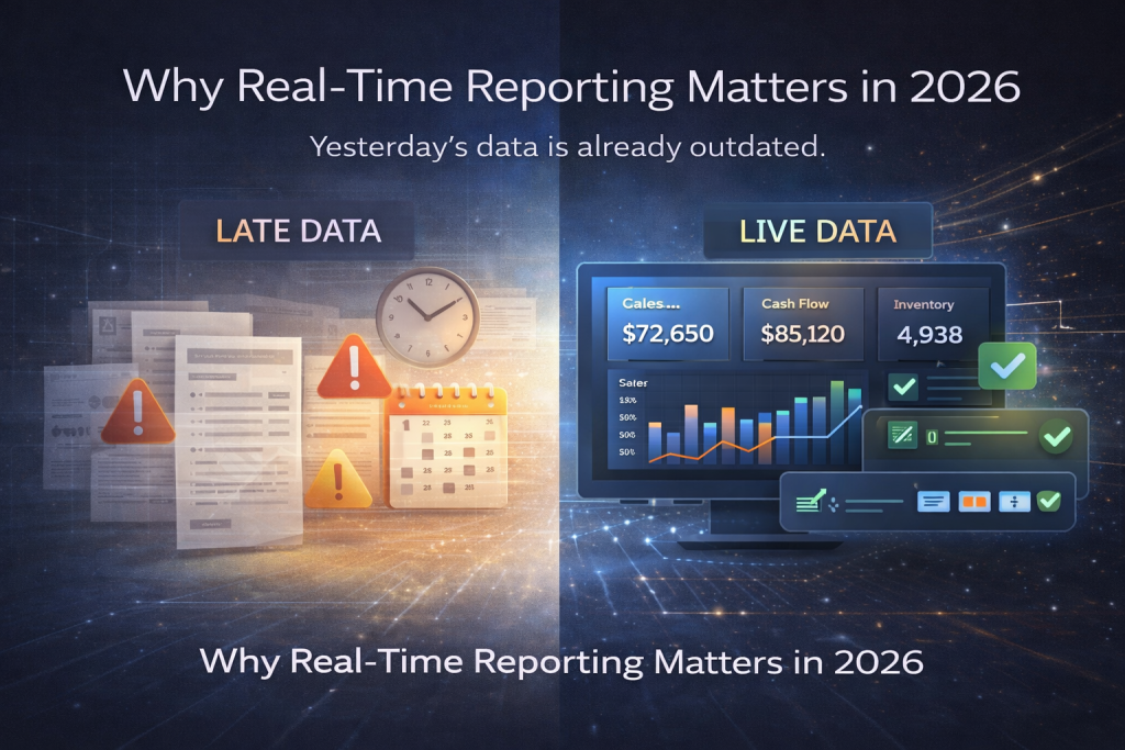 Discover how real-time reporting improves decision-making, profitability, and operational efficiency. A complete 2026 guide for SMEs and modern businesses.