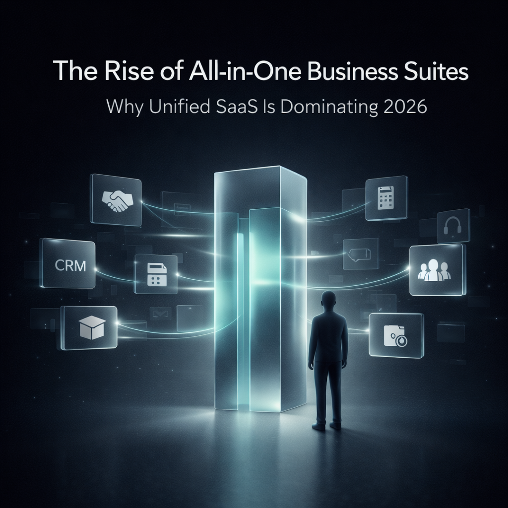Discover why unified business suites are dominating 2026. Learn how all-in-one SaaS platforms reduce cost, improve collaboration, automate workflows, and accelerate business growth